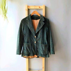 Vintage Saks Fifth Avenue Designer Velvet Floral Blazer Small Medium